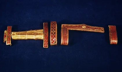 Sword ornaments from the Treasure of Childeric I (426-491), King of the Salian Franks (gold and garnet)